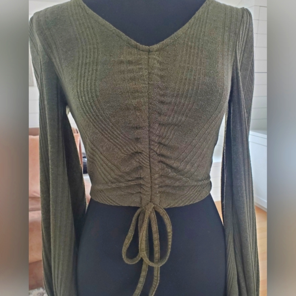 Shein dark olive shirt